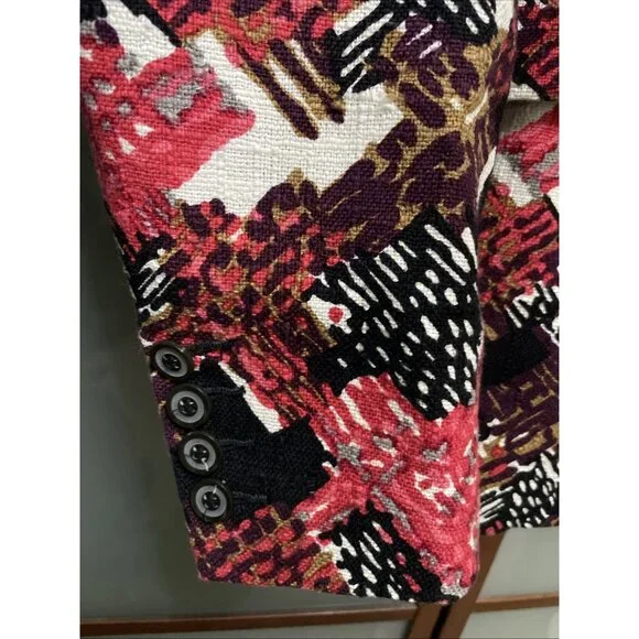Mr Turk Blazer Mens 40 Abstract Colorful Tropical Loud Retro Jacket Sport Coat